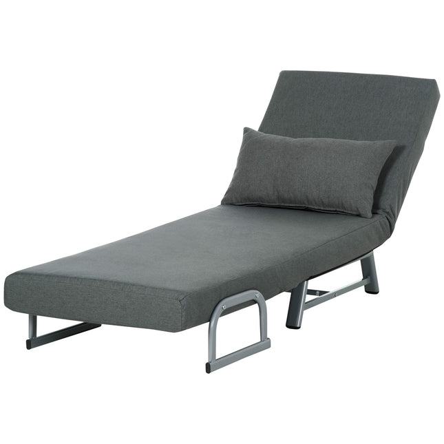 Armchair, upholstered armchair, convertible to guest bed, ergonomic, dark grey