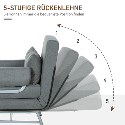 Armchair, upholstered armchair, convertible to guest bed, ergonomic, dark grey