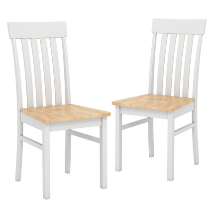 Armless Dining Chairs Set of 2, Ergonomic Back, Wood