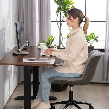 Armless Office Chair, Adjustable Height, Swivel, Grey