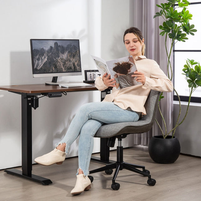 Armless Office Chair, Adjustable Height, Swivel, Grey