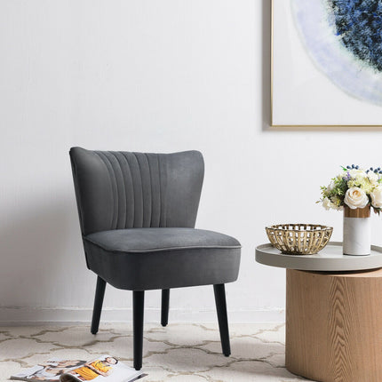 Armless Upholstered Accent Chairs, Set of 2, Gray