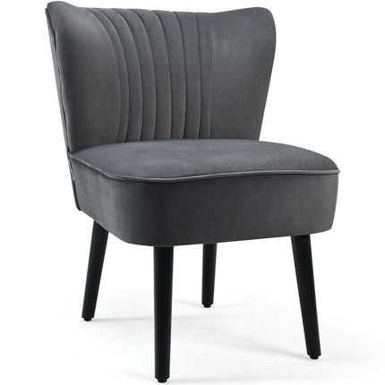 Armless Upholstered Accent Chairs, Set of 2, Gray