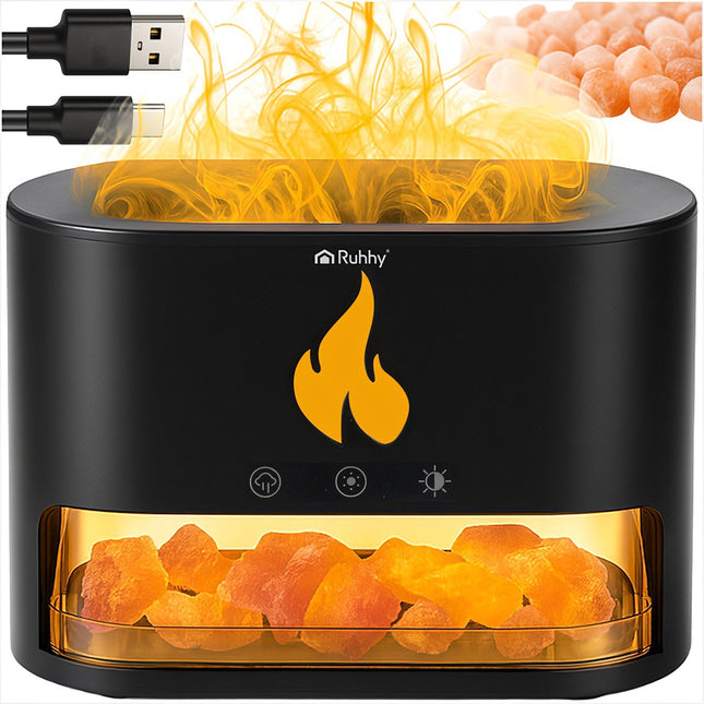 Aroma Diffuser Humidifier, 250ml, LED Fireplace Effect