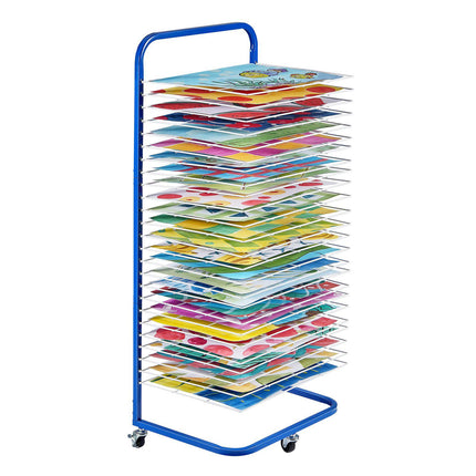 Art Drying Rack, 25 Removable Shelves, Locking Wheels