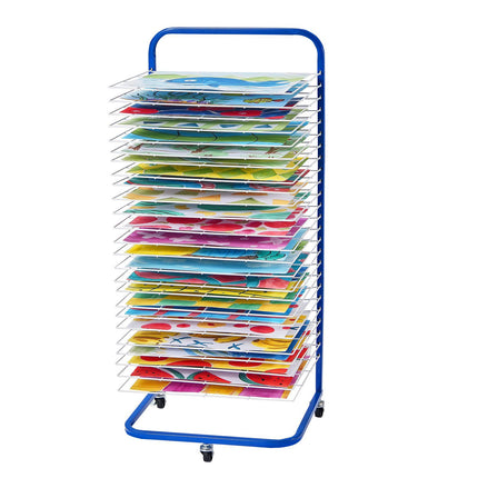 Art Drying Rack, 25 Removable Shelves, Locking Wheels