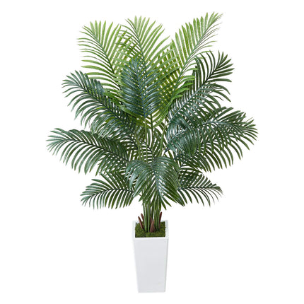 Artificial Areca Palm Tree 6 Ft With White Planter