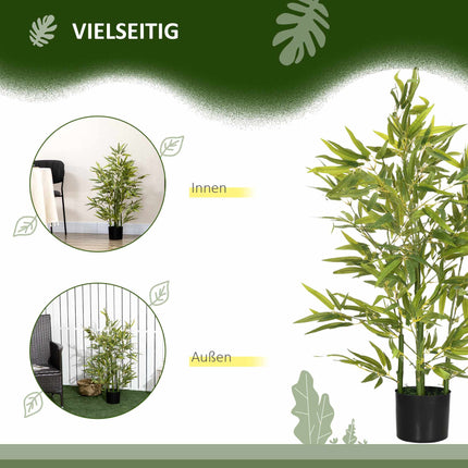 Artificial Bamboo Plant, 90 cm, 504 Leaves, Indoor Decor