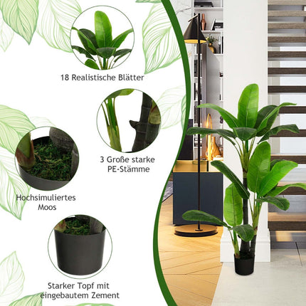 Artificial Banana Tree, 150 cm, 18 Leaves, PEVA Material