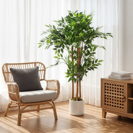 Artificial Banyan Tree 120 cm, Solid Wood Trunk