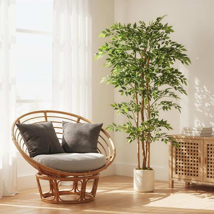 Artificial Banyan Tree with Wood Trunk, Pot, 180 cm