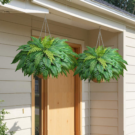 Artificial Boston Fern Bush, 50 In, 96 Fronds, Silk