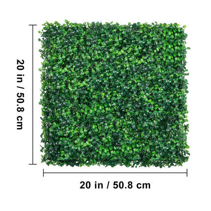 Artificial Boxwood Hedge Panels, 12-Pack 20x20 in