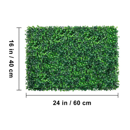 Artificial Boxwood Hedge Panels, 24-Pack, UV Resistant