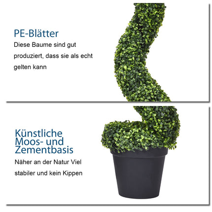 Artificial Boxwood Spiral Tree Set of 2, 4 ft, Potted