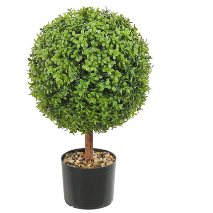 Artificial Boxwood Topiary Trees, 24 Inch, Set of 2