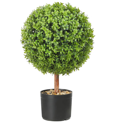 Artificial Boxwood Topiary Trees, 24 Inch, Set of 2