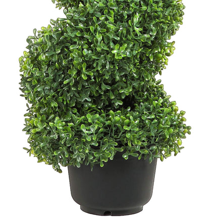 Artificial Boxwood Topiary Trees, 3 ft, Set of 2, Potted