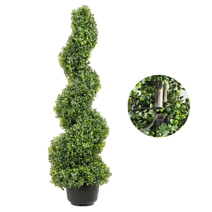 Artificial Boxwood Topiary Trees, 3 ft, Set of 2, Potted