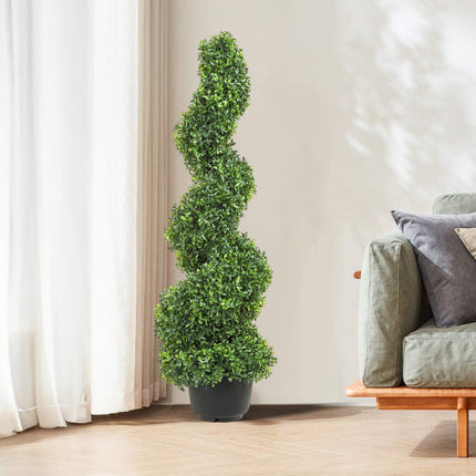 Artificial Boxwood Topiary Trees, 3 ft, Set of 2, Potted
