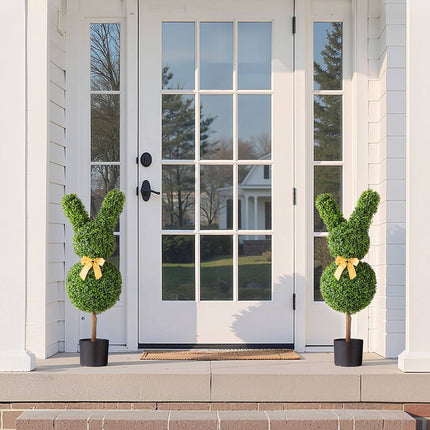 Artificial Bunny Boxwood Topiary, Set of 2, 36 Inch