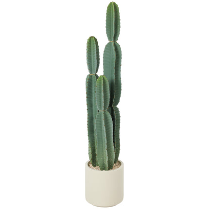 Artificial Cactus Plant in Pot, 111 cm Tall, Green