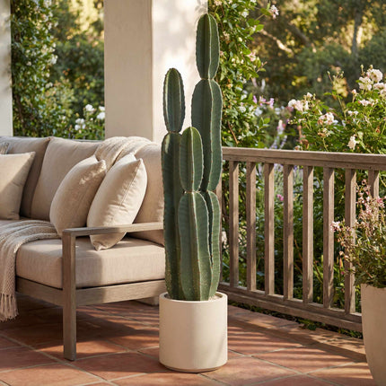 Artificial Cactus Plant in Pot, 111 cm Tall, Green