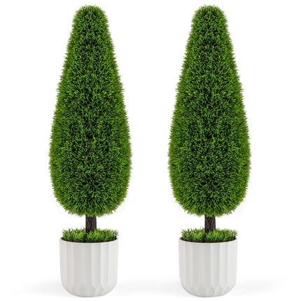 Artificial Cedar Tree with Pot, 90cm, Set of 2