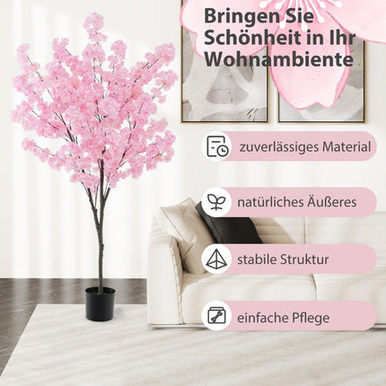 Artificial Cherry Blossom Tree, 190 cm, Pink Flowers