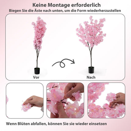 Artificial Cherry Blossom Tree, 190 cm, Pink Flowers