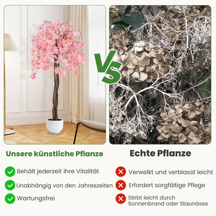 Artificial Cherry Blossom Tree in Pot, 163 cm, Pink Flowers