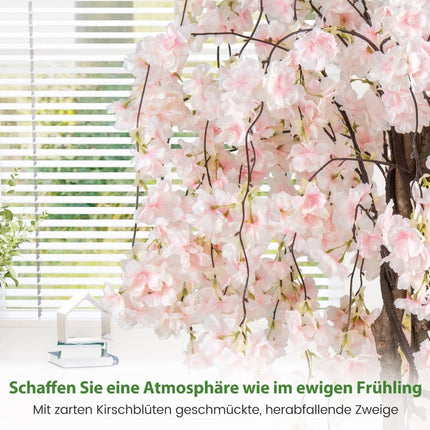Artificial Cherry Blossom Tree in Pot, 163 cm, White Flowers