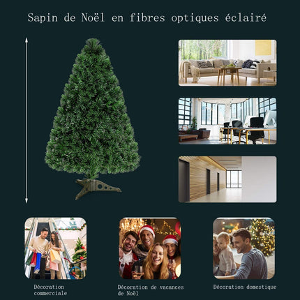 Artificial Christmas Tree 120 cm, Fiber Optic LED Lights