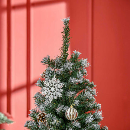 Artificial Christmas Tree, 150 cm, Snowy Branches, Pinecones