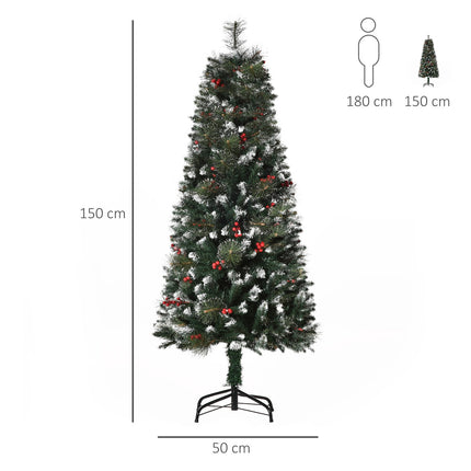 Artificial Christmas tree, 1.5 M, green and white, 360 branches