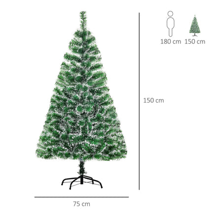 1.5M artificial Christmas tree, 416 branches, metal base