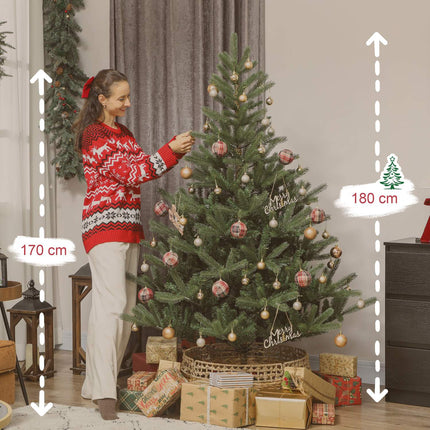 Artificial Christmas Tree, 180 cm, Dense Branches, Flame-Resistant