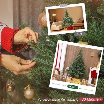 Artificial Christmas Tree, 180 cm, Dense Branches, Flame-Resistant