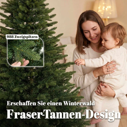 Artificial Christmas Tree 180 cm, Fraser Fir with Wood Stand