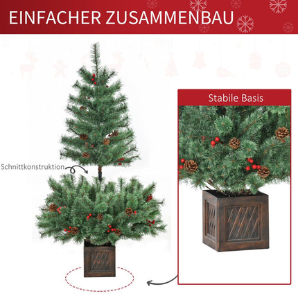Artificial Christmas tree, 1.8m, PVC & Metal, with decorations
