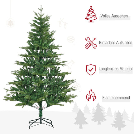 210 cm artificial Christmas tree, flame retardant, green