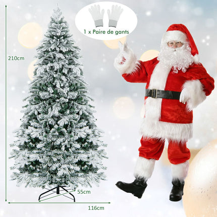 Artificial Christmas Tree 210 cm, Pre-Lit 300 Warm LEDs