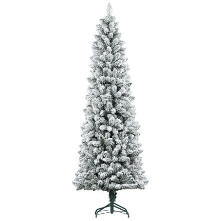Artificial Christmas Tree, 210cm, Slim Design, Snow-Covered