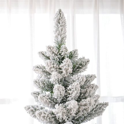 Artificial Christmas Tree, 210cm, Slim Design, Snow-Covered