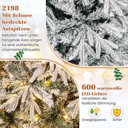 Artificial Christmas Tree 270 cm, Snow-Flocked, 600 LED