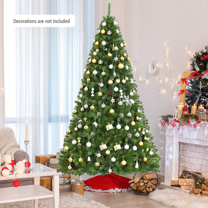 Artificial Christmas Tree, 9 Ft PVC, Hinged, Metal Stand