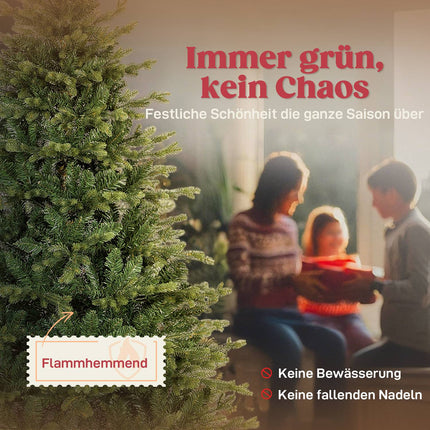Artificial Christmas Tree, Realistic Branches, Metal Stand, 180 cm