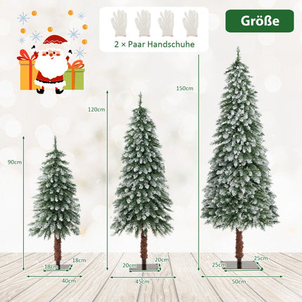 Artificial Christmas Tree Set, 3-Pack, Pre-Lit, Snow-Flocked