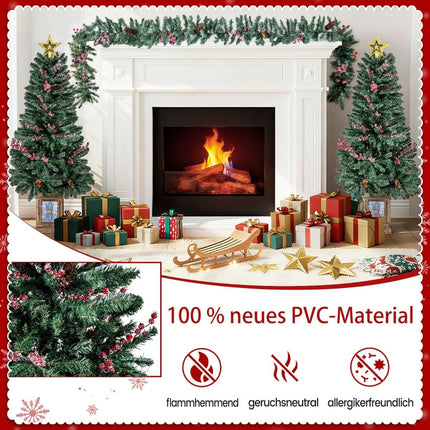 Artificial Christmas Tree Set with Garland & Wreath, 4-Piece
