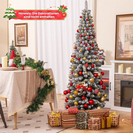 Artificial Christmas Tree, Snow-Flocked, 180 cm, PVC